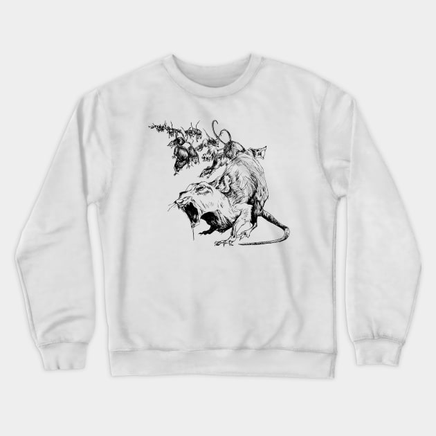 Rats Crewneck Sweatshirt by BjorksBrushworks